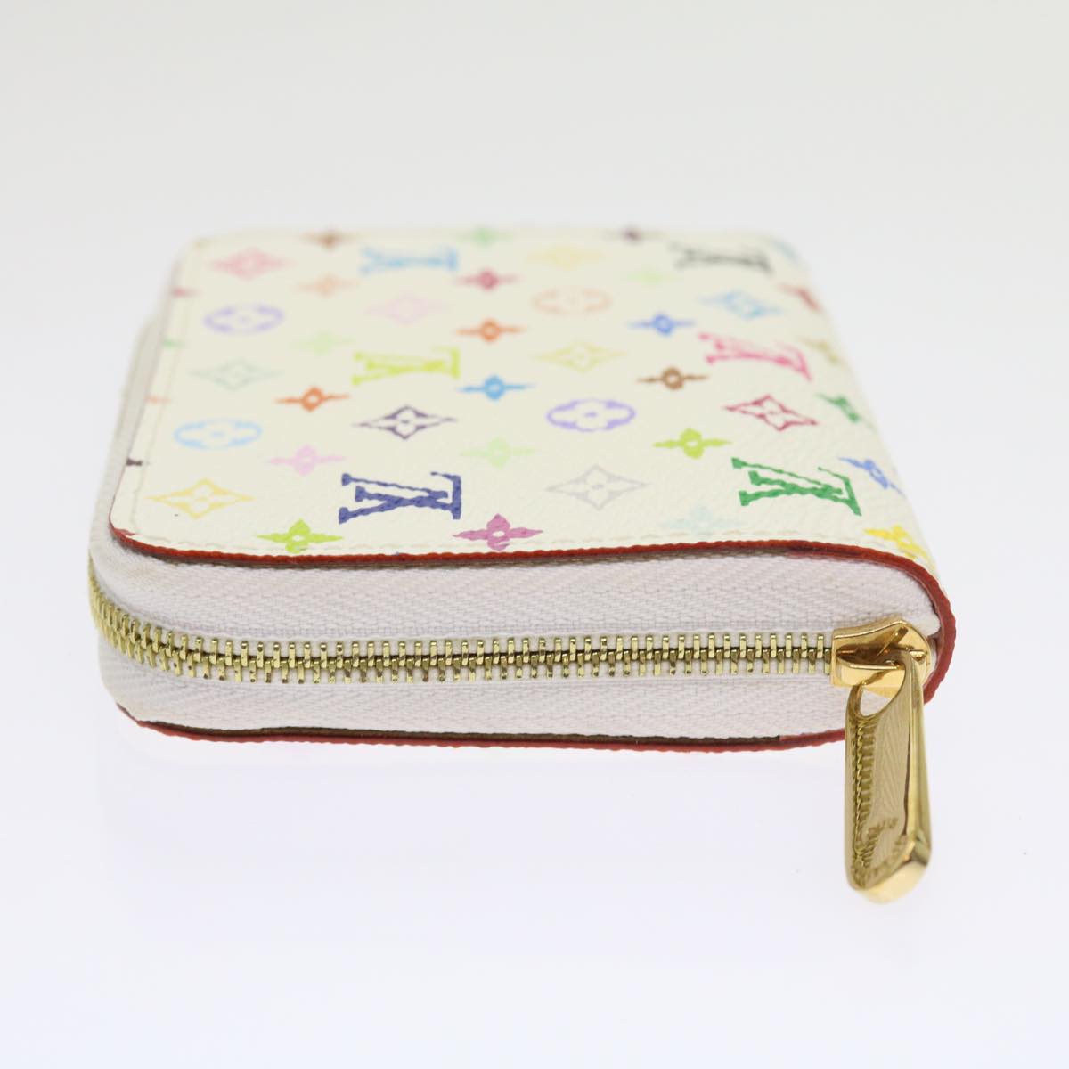 LOUIS VUITTON Monogram Multicolor Zippy Coin Purse White M66548 LV Auth 57138