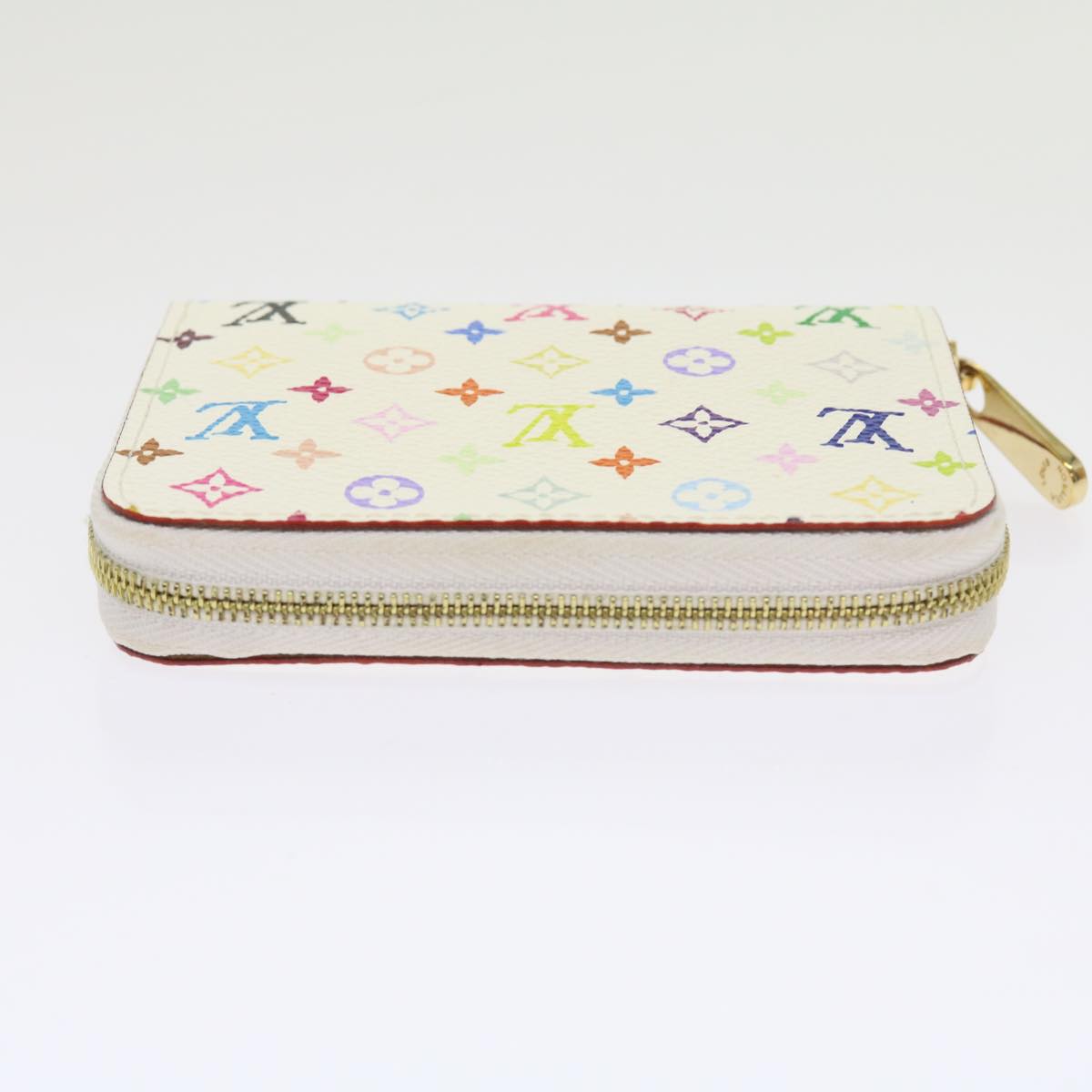 LOUIS VUITTON Monogram Multicolor Zippy Coin Purse White M66548 LV Auth 57138