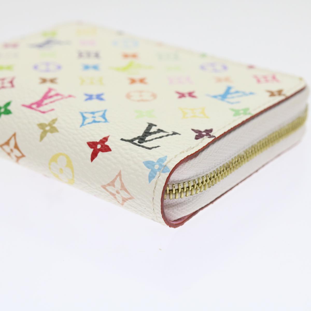 LOUIS VUITTON Monogram Multicolor Zippy Coin Purse White M66548 LV Auth 57138