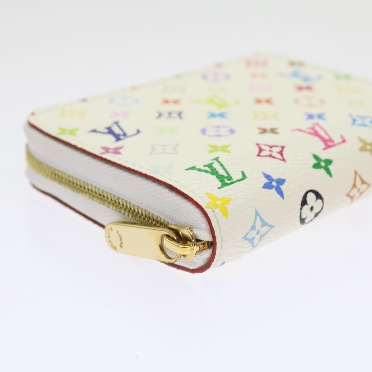 LOUIS VUITTON Monogram Multicolor Zippy Coin Purse White M66548 LV Auth 57138