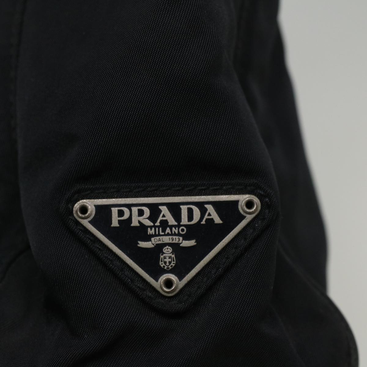 PRADA Hand Bag Nylon Black Auth 57311