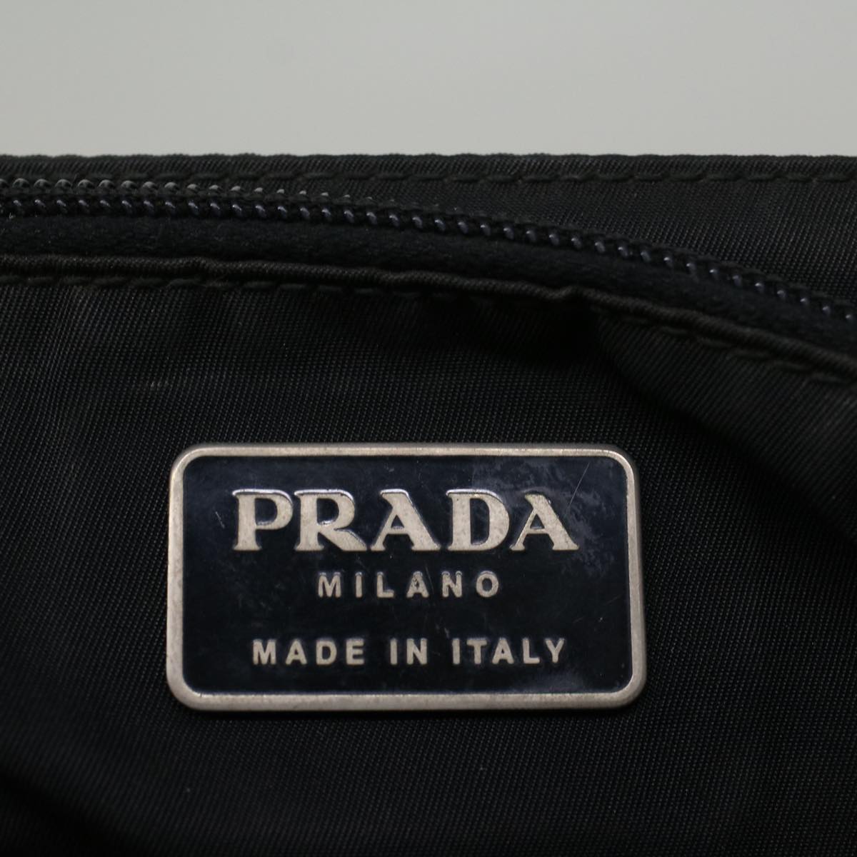 PRADA Hand Bag Nylon Black Auth 57311