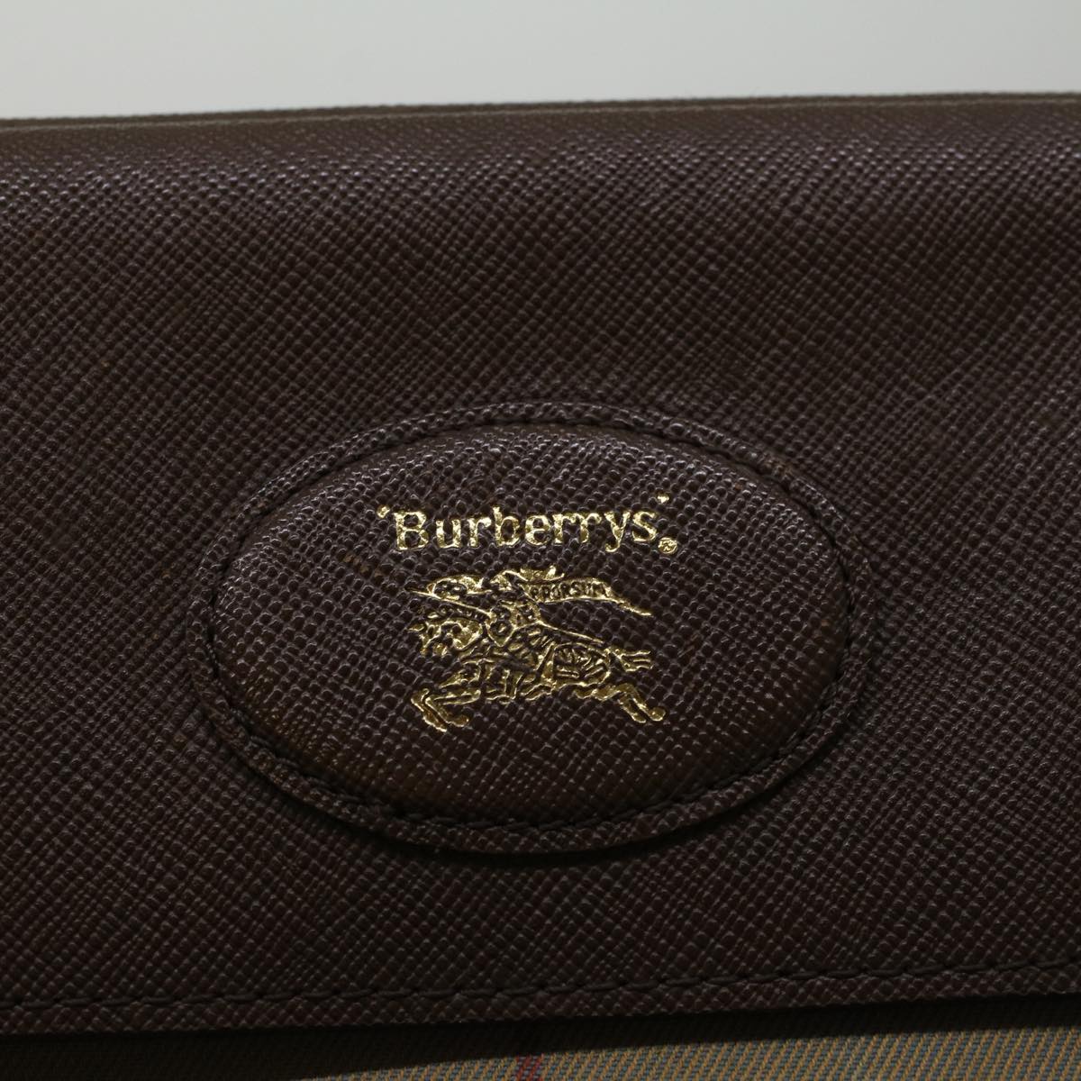 Burberrys Nova Check Clutch Bag Canvas Beige Brown Auth 57315