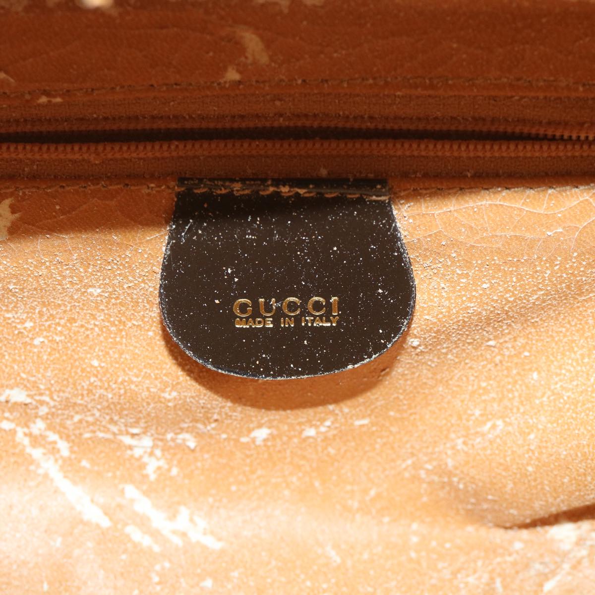 GUCCI Bamboo Hand Bag Patent leather 2way Brown 000 270 0323 Auth 57547