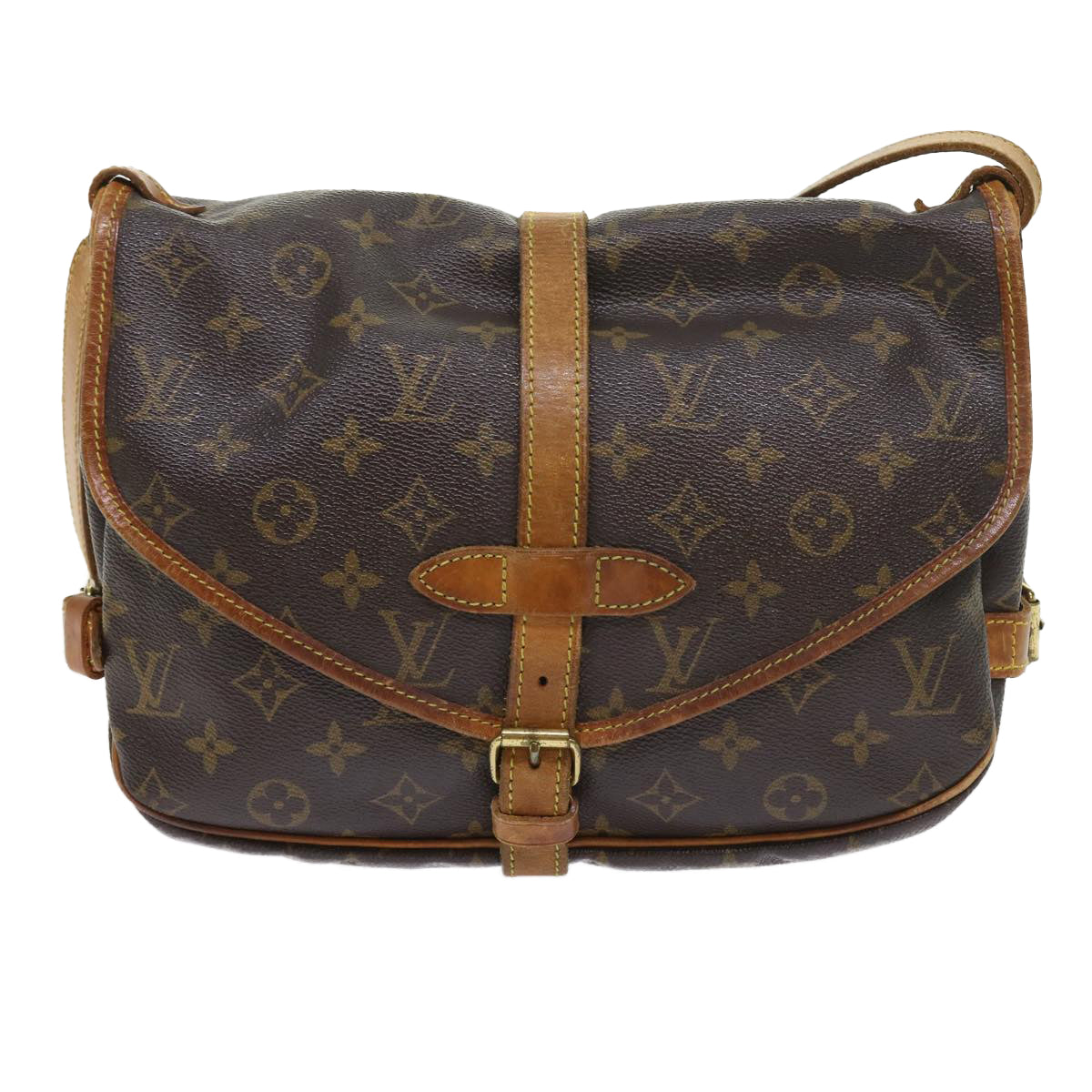 LOUIS VUITTON Monogram Saumur 30 Shoulder Bag M42256 LV Auth 57662