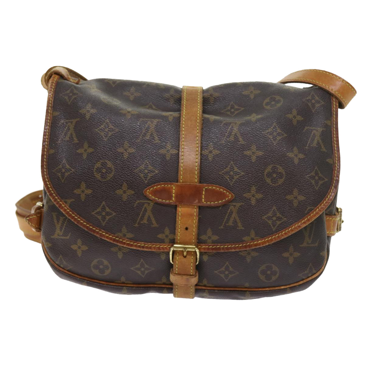 LOUIS VUITTON Monogram Saumur 30 Shoulder Bag M42256 LV Auth 57662