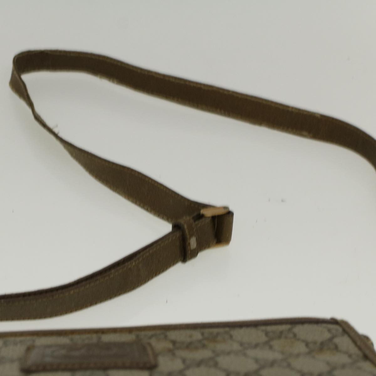 GUCCI GG Canvas Shoulder Bag PVC Leather Beige Auth 57669