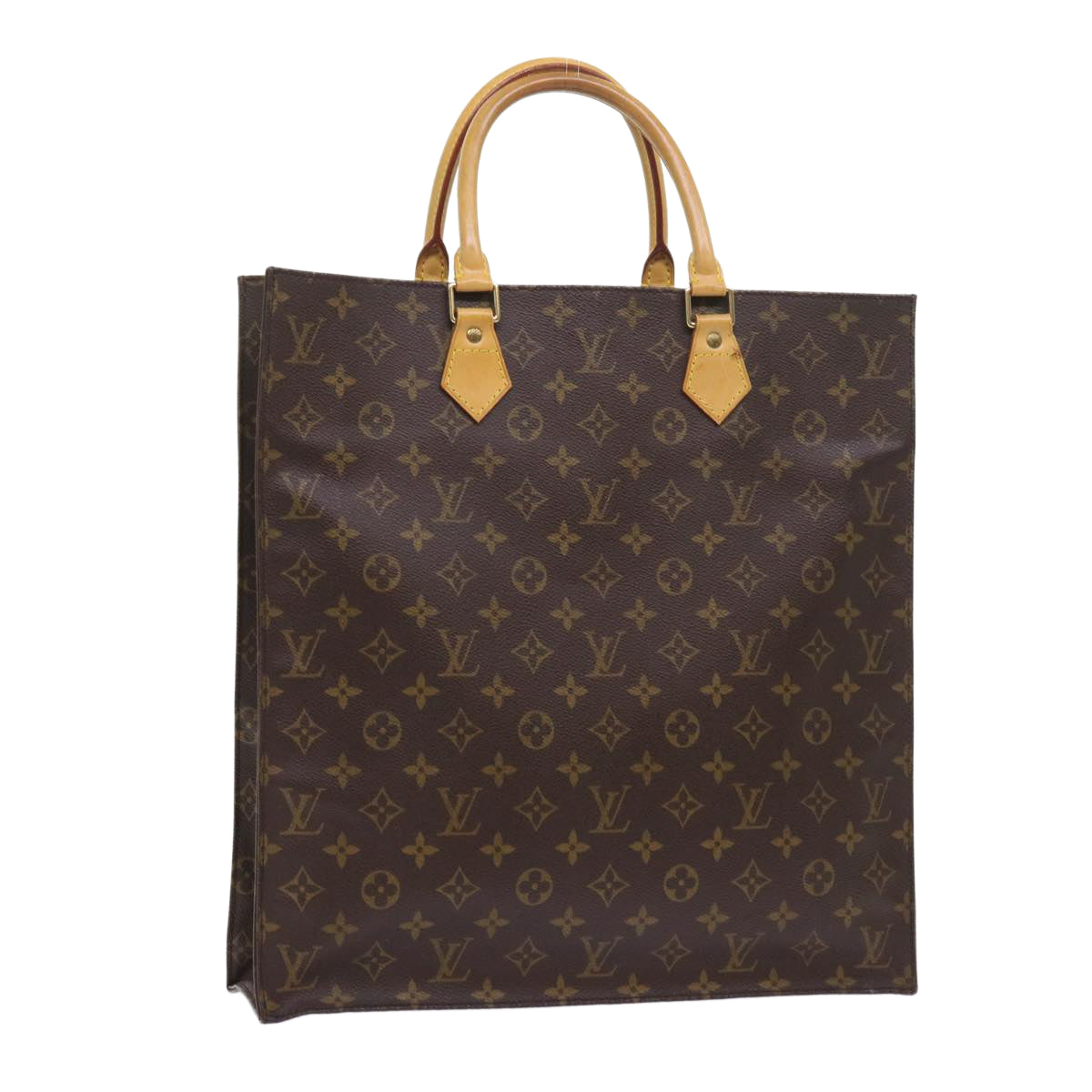 LOUIS VUITTON Monogram Sac Plat Hand Bag M51140 LV Auth 57680