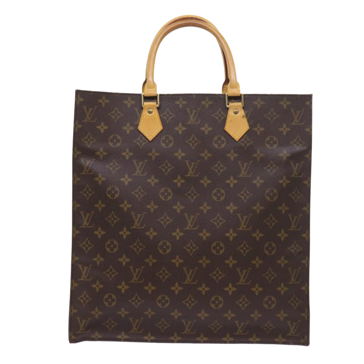 LOUIS VUITTON Monogram Sac Plat Hand Bag M51140 LV Auth 57680