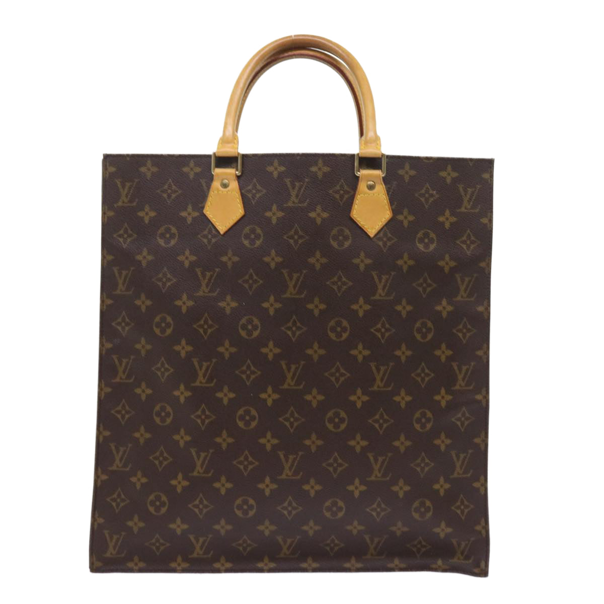 LOUIS VUITTON Monogram Sac Plat Hand Bag M51140 LV Auth 57680