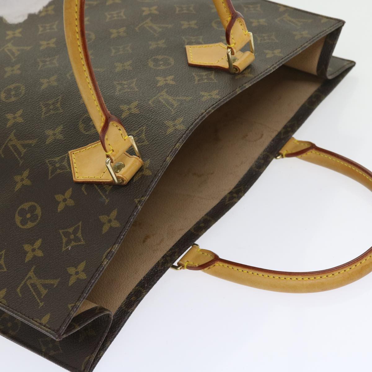 LOUIS VUITTON Monogram Sac Plat Hand Bag M51140 LV Auth 57680