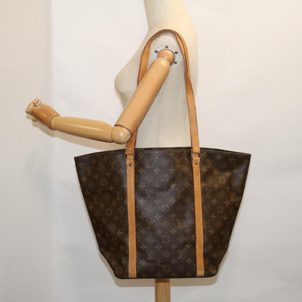 LOUIS VUITTON Monogram Sac Shopping Tote Bag M51108 LV Auth 57684