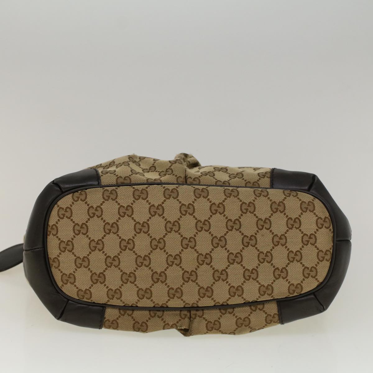 GUCCI GG Canvas Hand Bag 2way Beige 247902 Auth 57777