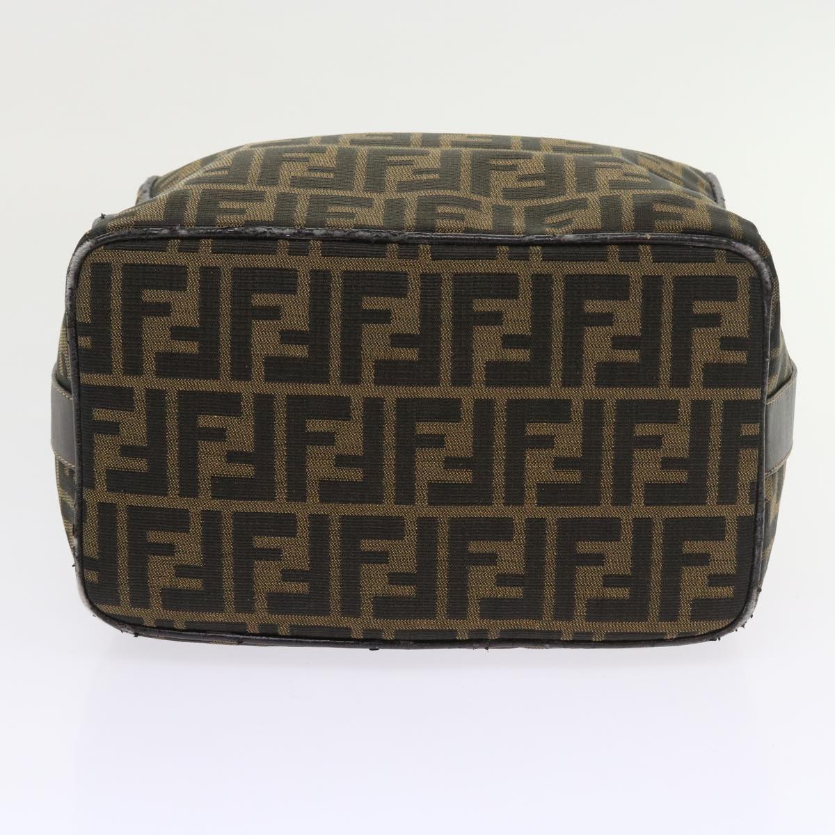 FENDI Zucca Canvas Vanity Cosmetic Pouch Black Brown Auth 57793