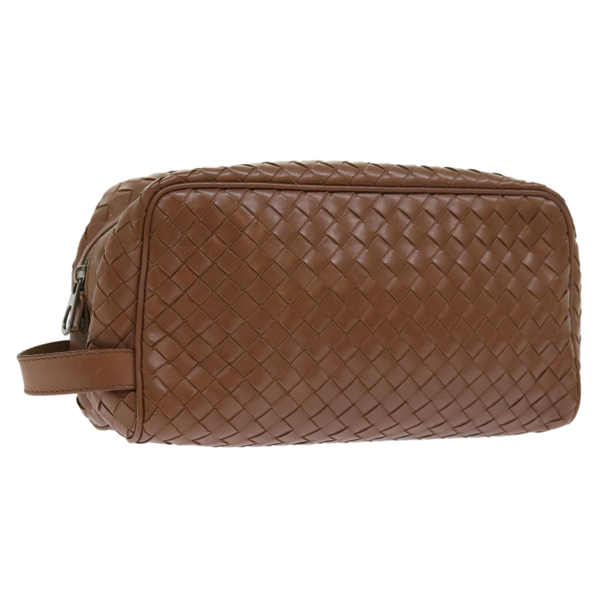 BOTTEGAVENETA INTRECCIATO Clutch Bag Leather Brown Auth 57828