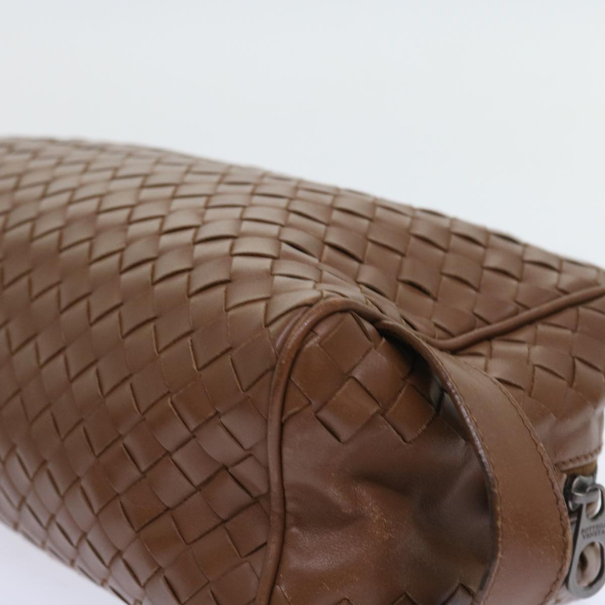 BOTTEGAVENETA INTRECCIATO Clutch Bag Leather Brown Auth 57828