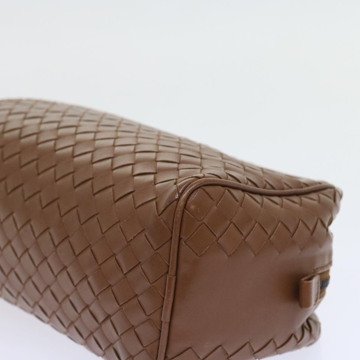 BOTTEGAVENETA INTRECCIATO Clutch Bag Leather Brown Auth 57828