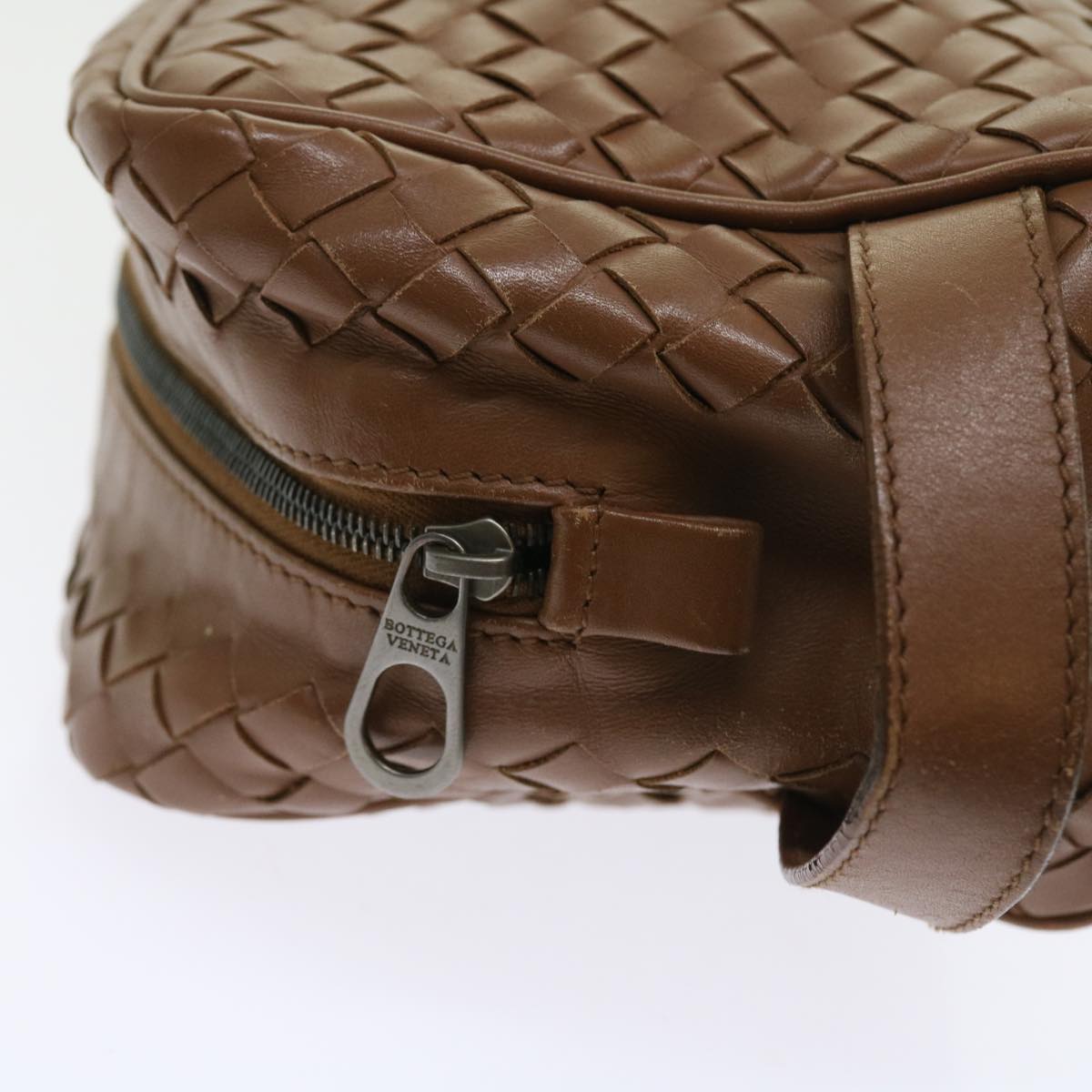 BOTTEGAVENETA INTRECCIATO Clutch Bag Leather Brown Auth 57828