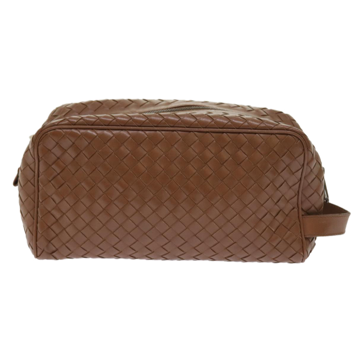 BOTTEGAVENETA INTRECCIATO Clutch Bag Leather Brown Auth 57828