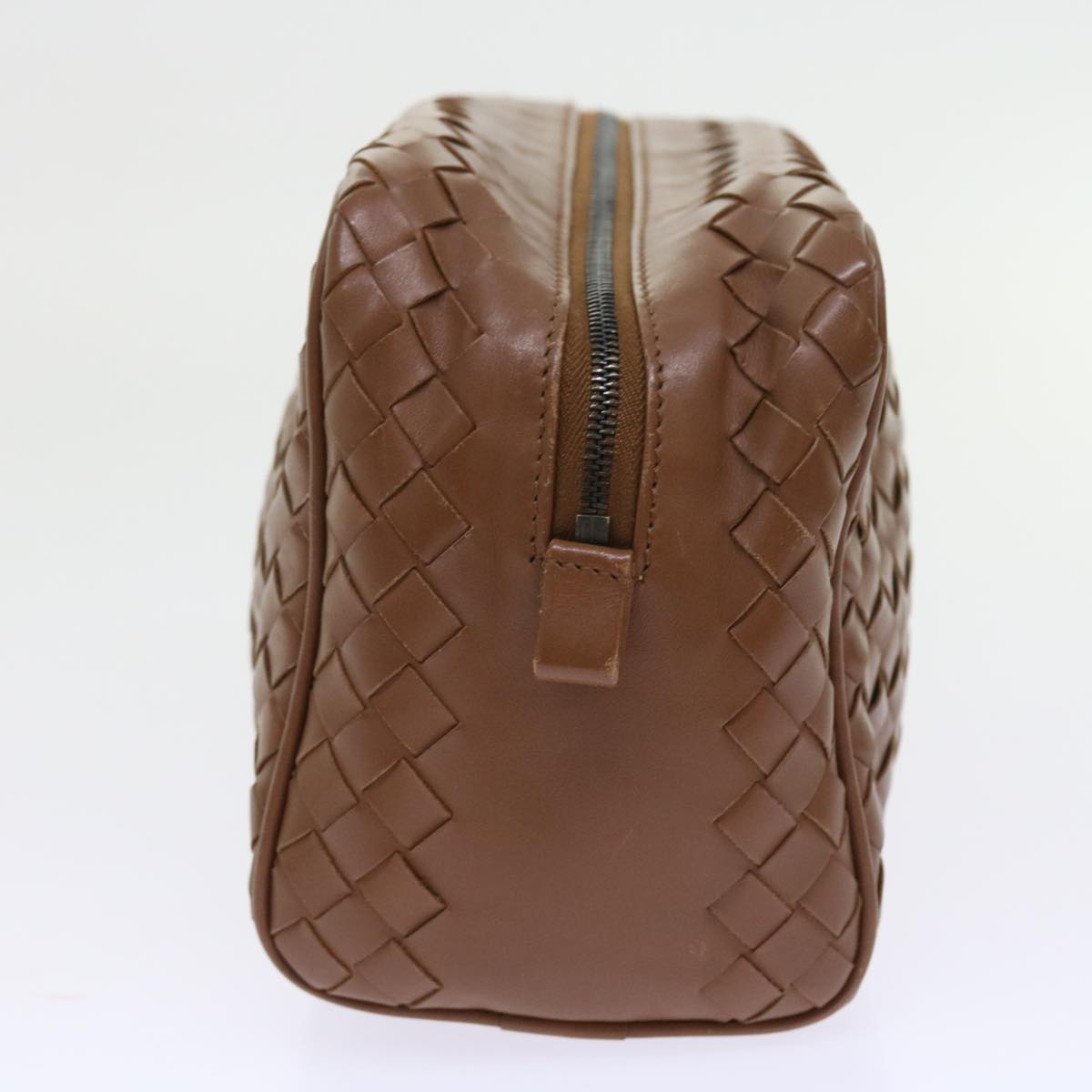 BOTTEGAVENETA INTRECCIATO Clutch Bag Leather Brown Auth 57828