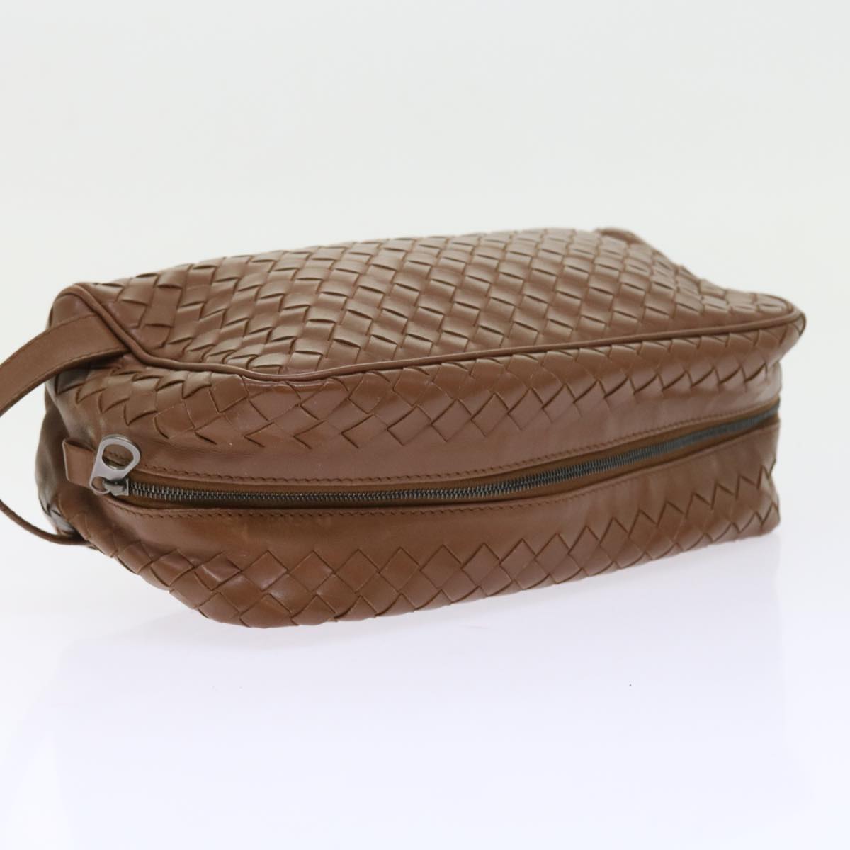 BOTTEGAVENETA INTRECCIATO Clutch Bag Leather Brown Auth 57828