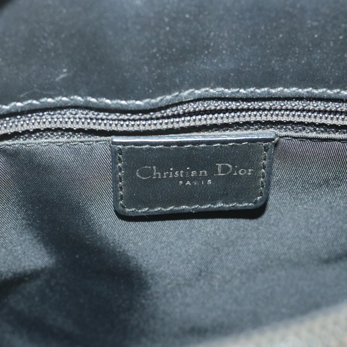 Christian Dior Trotter Canvas Hand Bag Black Auth 57839