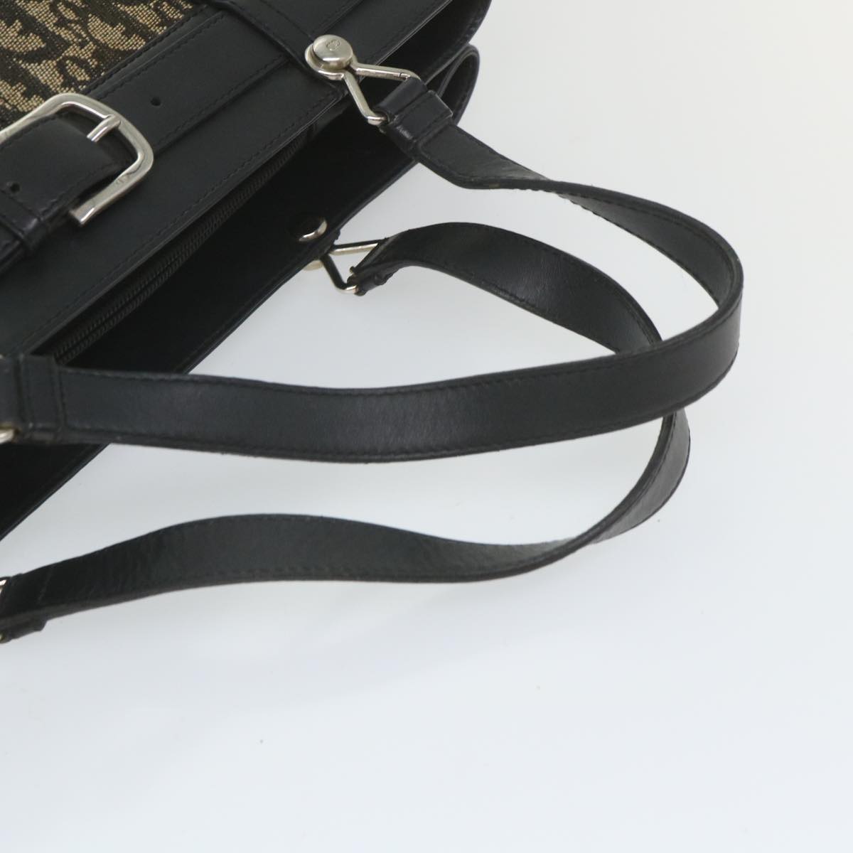 Christian Dior Trotter Canvas Hand Bag Black Auth 57839