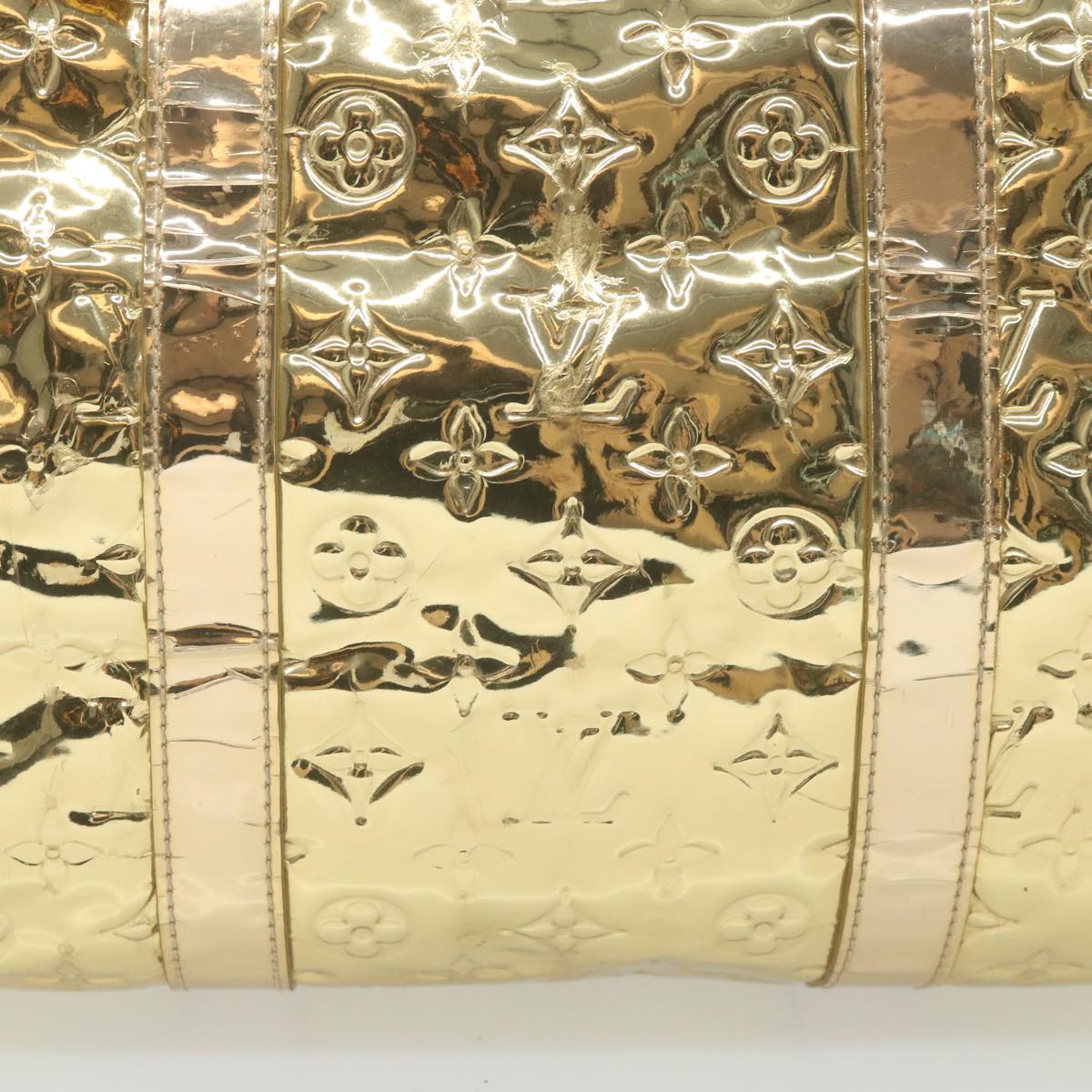 LOUIS VUITTON Monogram Miroir Keepall 55 Boston Bag Gold LV Auth 57842SM