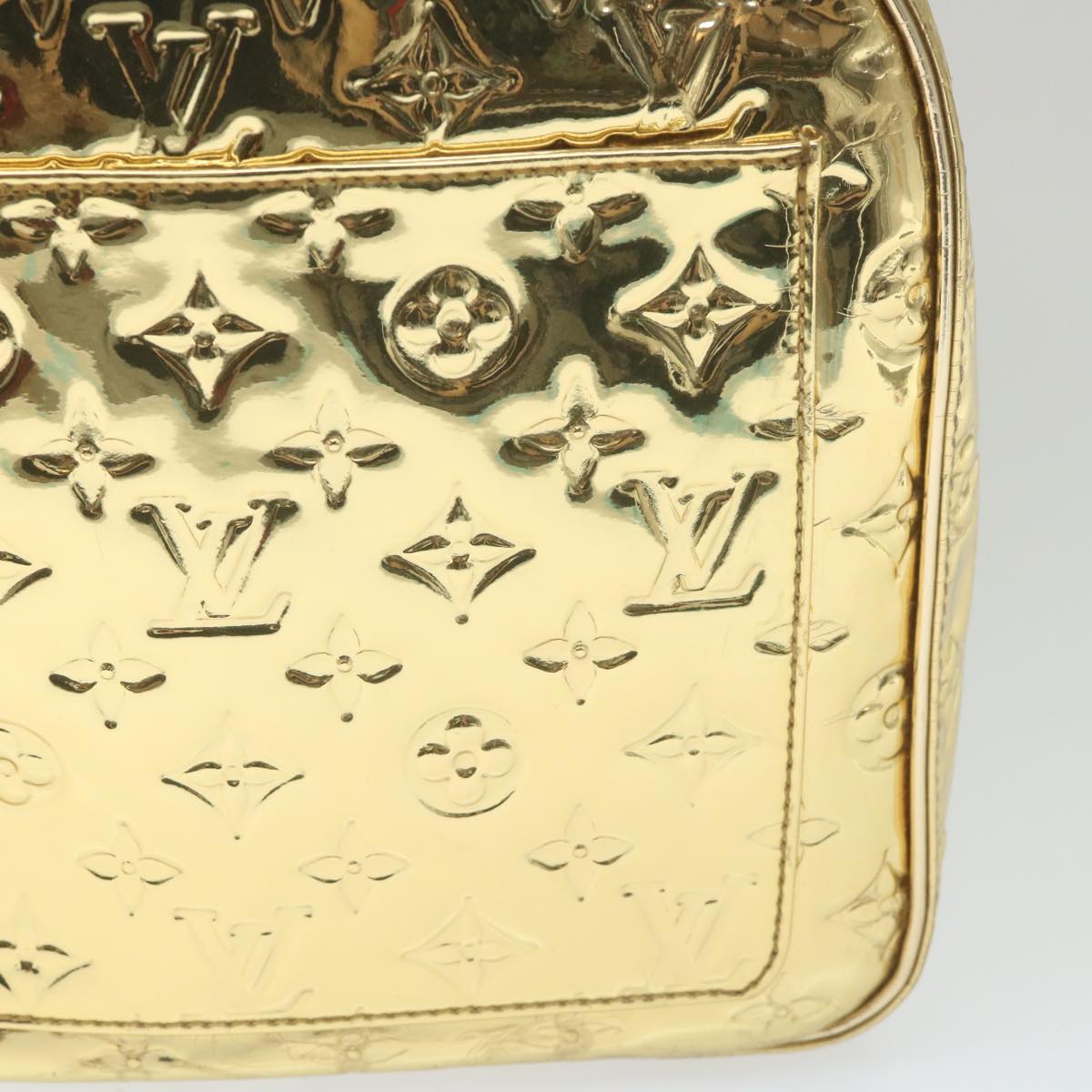LOUIS VUITTON Monogram Miroir Keepall 55 Boston Bag Gold LV Auth 57842SM