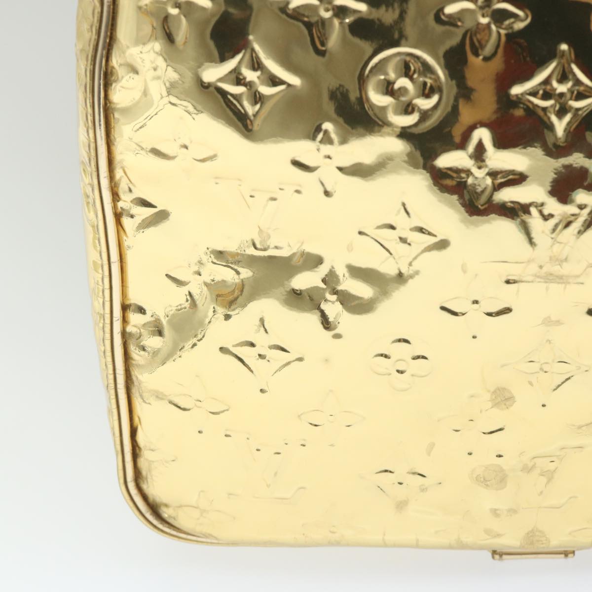 LOUIS VUITTON Monogram Miroir Keepall 55 Boston Bag Gold LV Auth 57842SM