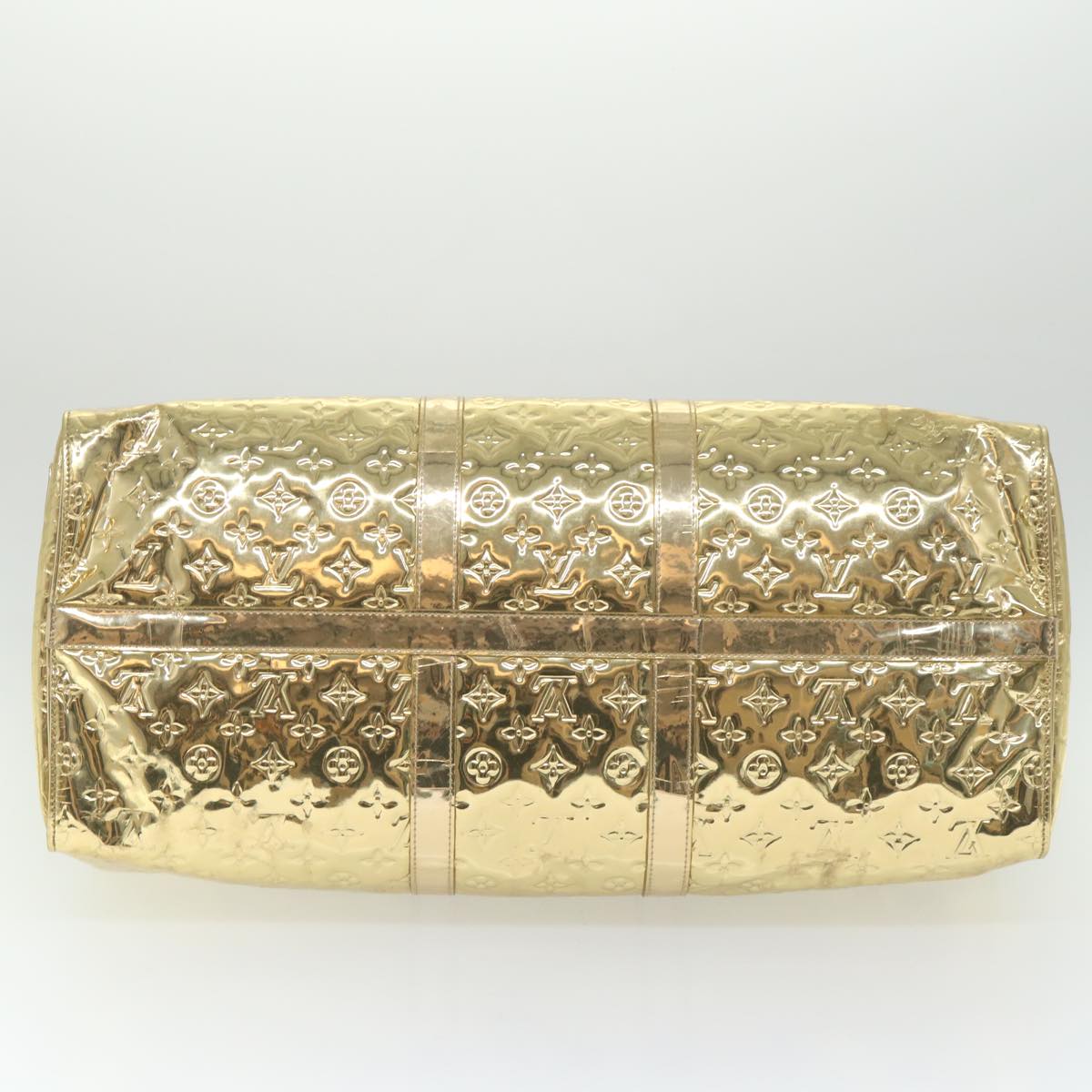 LOUIS VUITTON Monogram Miroir Keepall 55 Boston Bag Gold LV Auth 57842SM