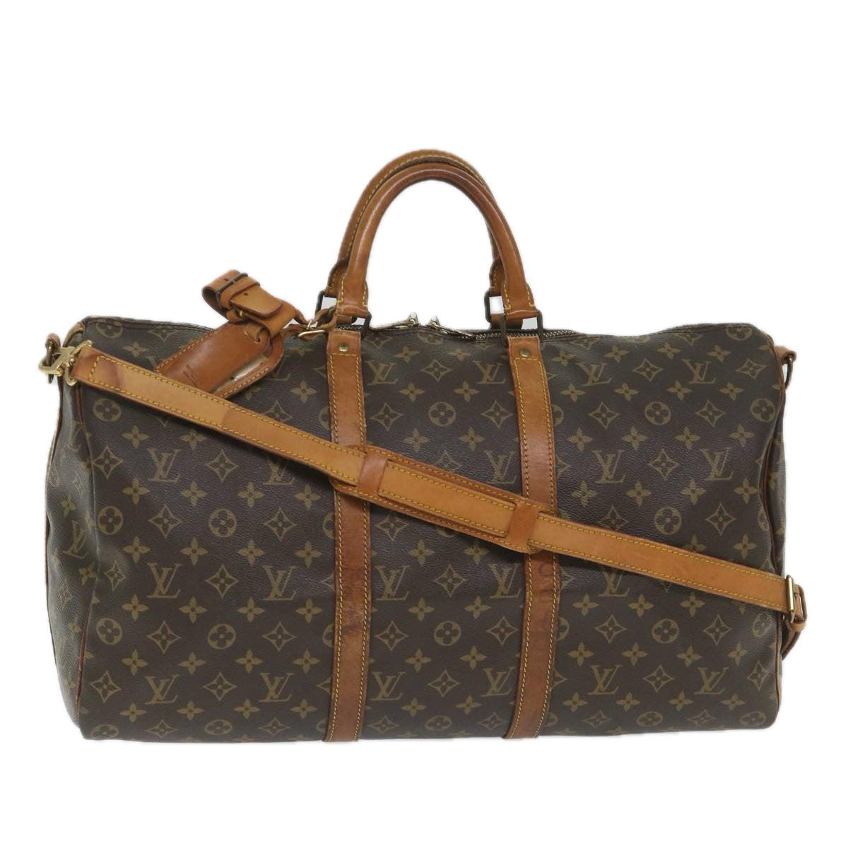 LOUIS VUITTON Monogram Keepall Bandouliere 50 Boston Bag M41416 LV Auth 57963