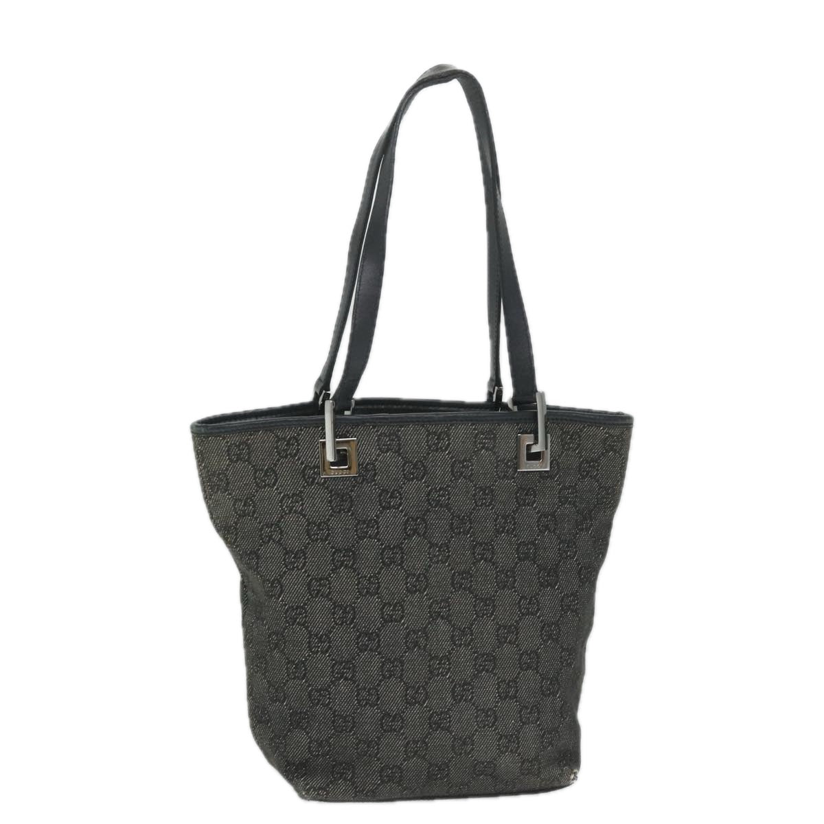 GUCCI GG Canvas Hand Bag Black 31244 Auth 58037