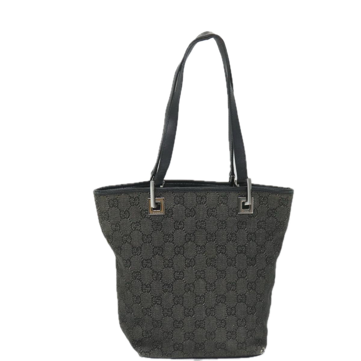 GUCCI GG Canvas Hand Bag Black 31244 Auth 58037