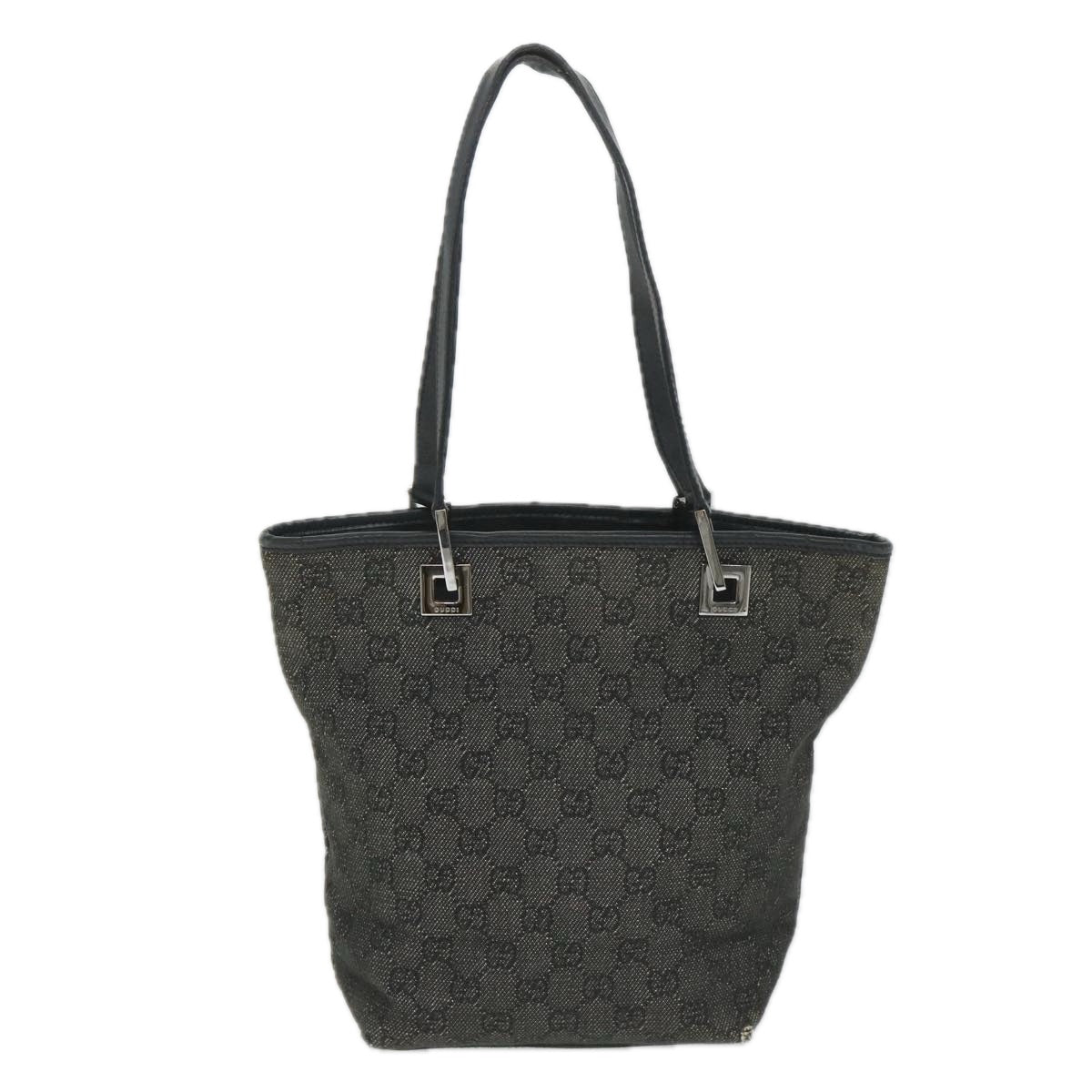 GUCCI GG Canvas Hand Bag Black 31244 Auth 58037