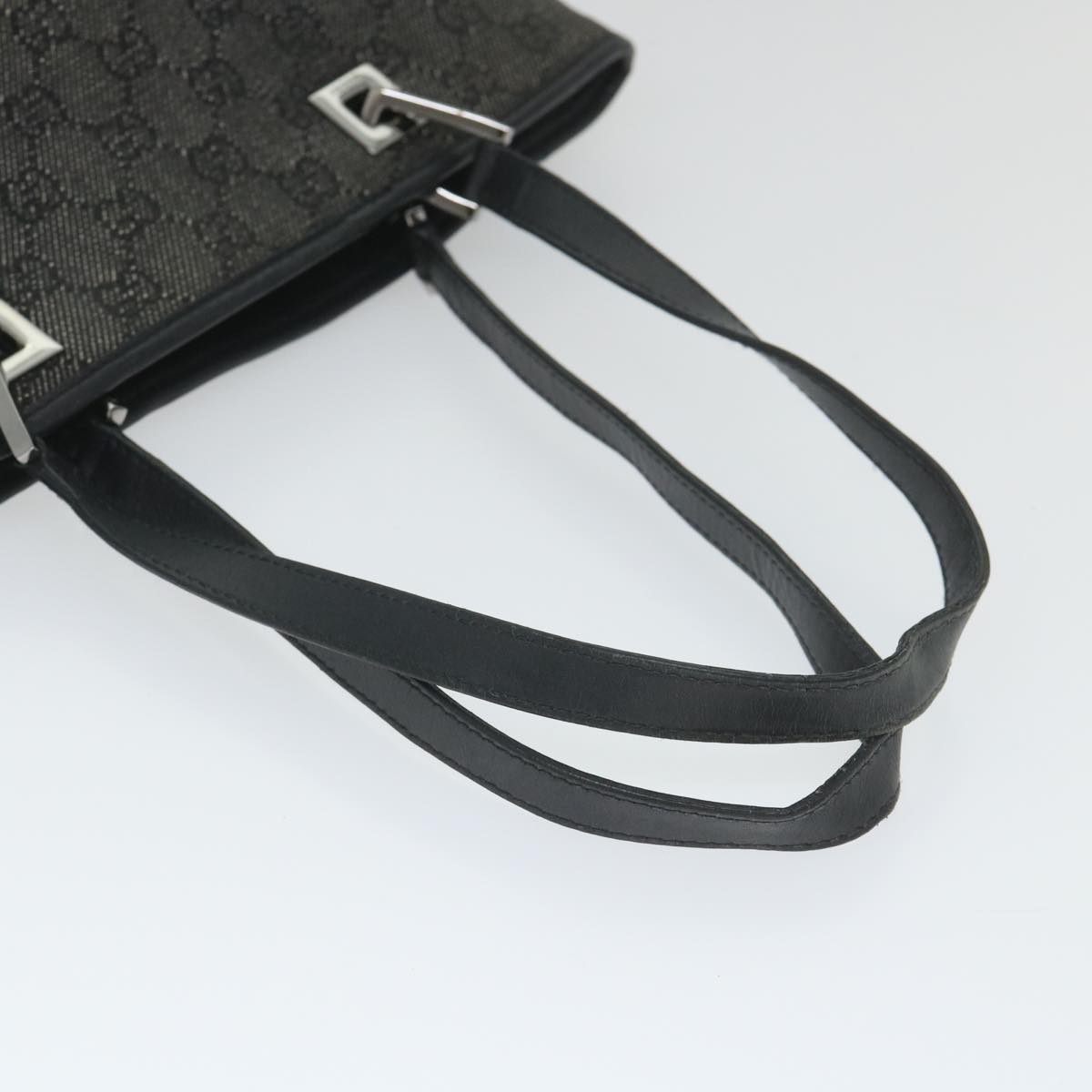 GUCCI GG Canvas Hand Bag Black 31244 Auth 58037