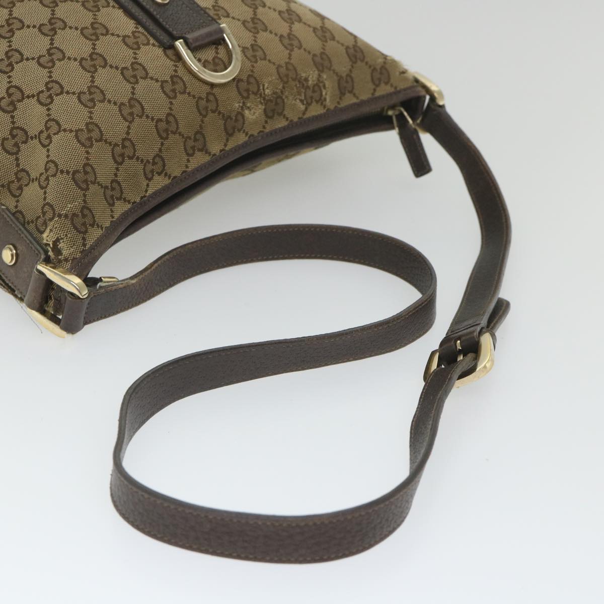 GUCCI GG Canvas Shoulder Bag Beige 131326 Auth 58039