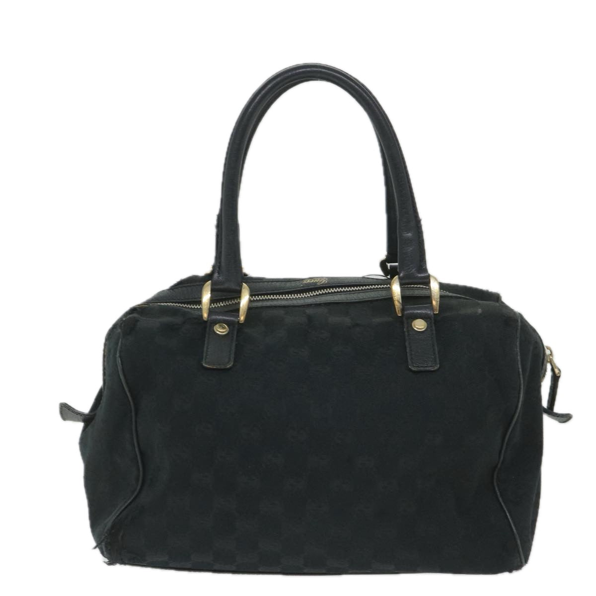 GUCCI GG Canvas Hand Bag Black 153026 Auth 58049