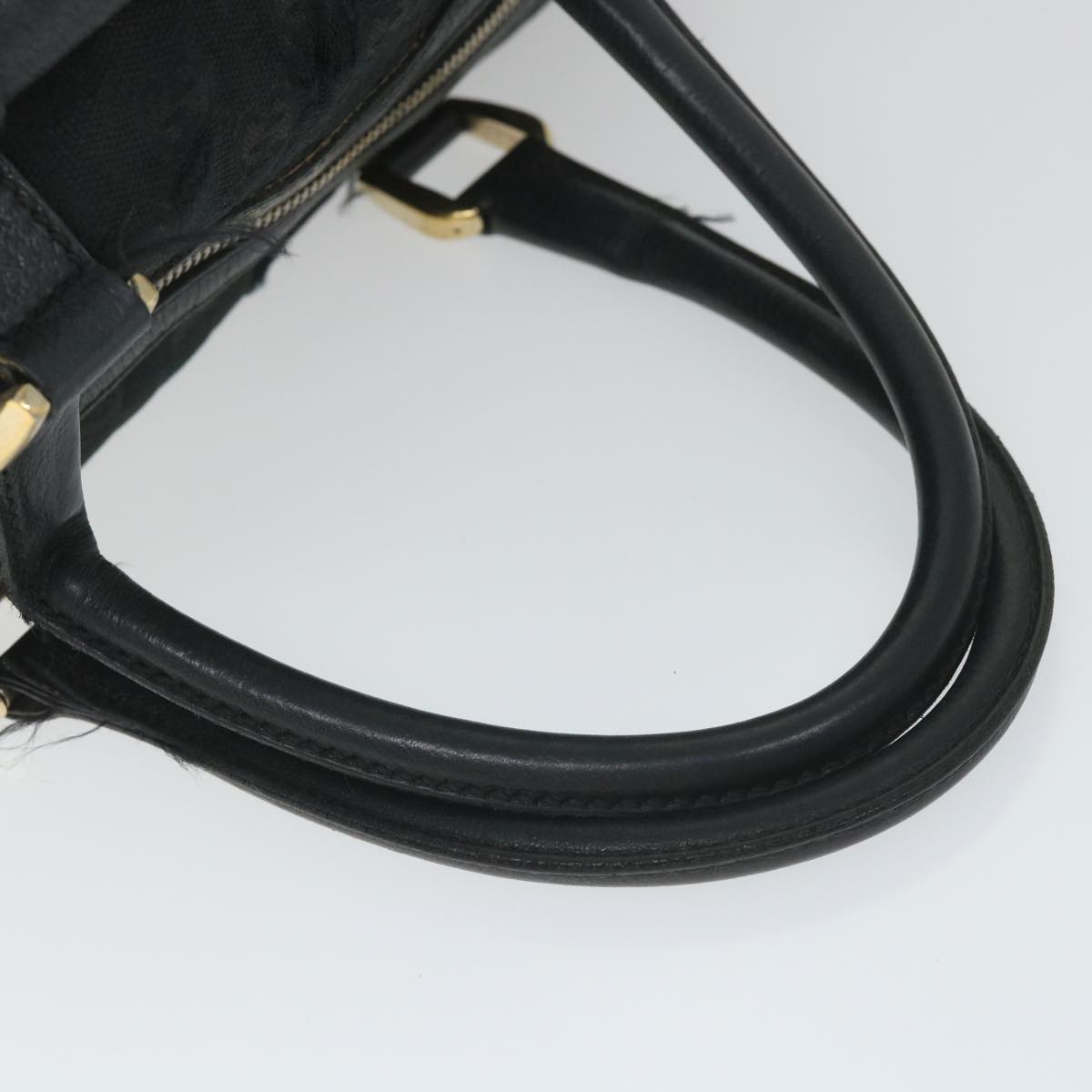 GUCCI GG Canvas Hand Bag Black 153026 Auth 58049