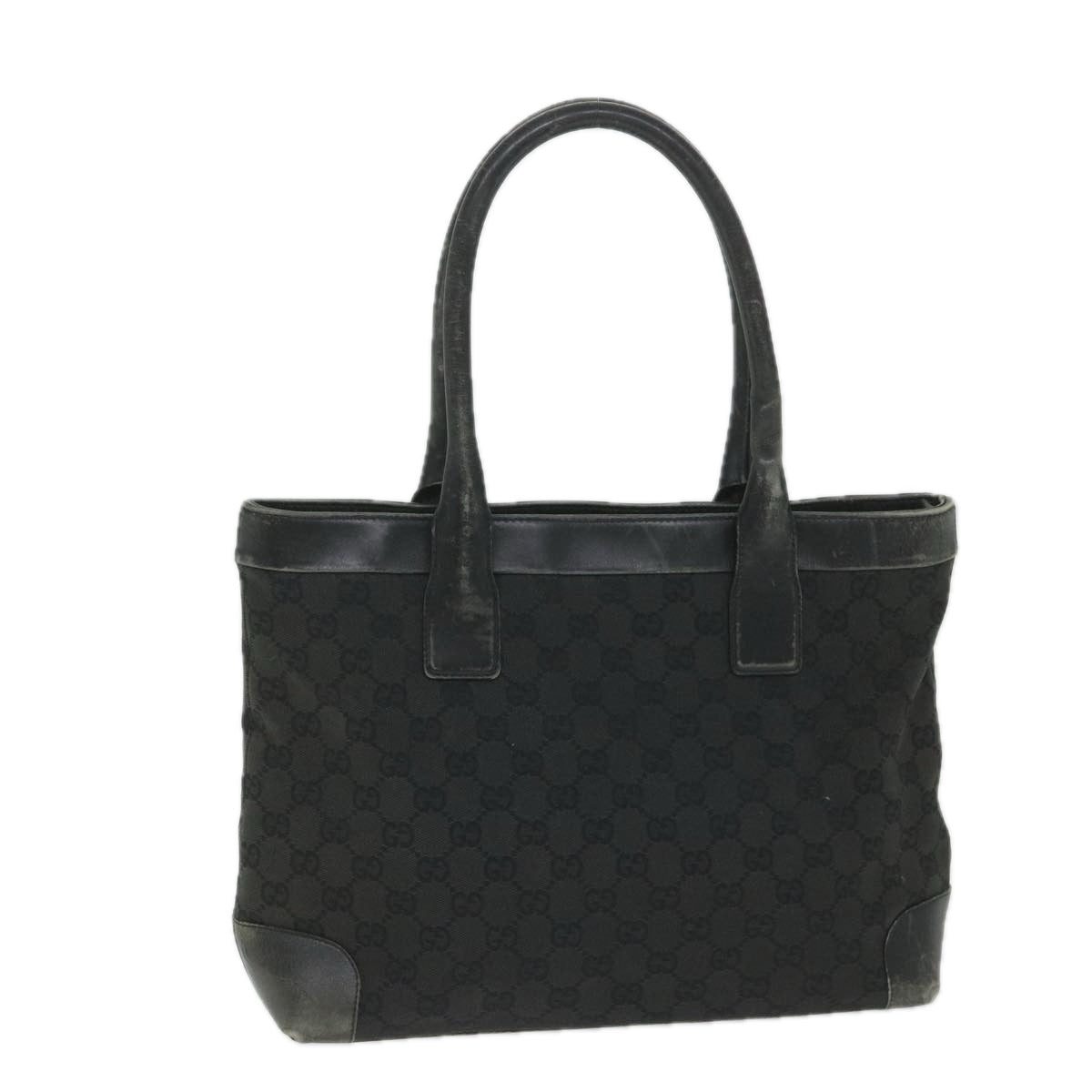 GUCCI GG Canvas Tote Bag Black 33890 Auth 58050