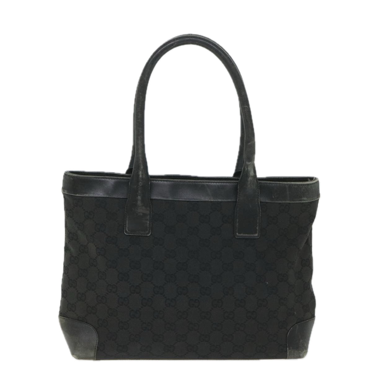 GUCCI GG Canvas Tote Bag Black 33890 Auth 58050