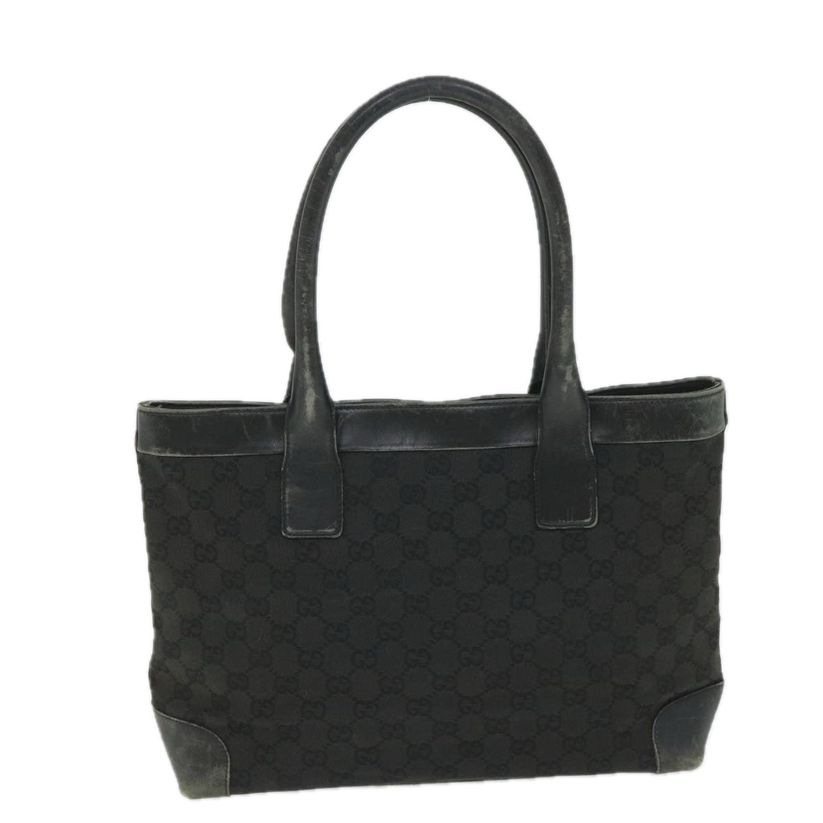 GUCCI GG Canvas Tote Bag Black 33890 Auth 58050