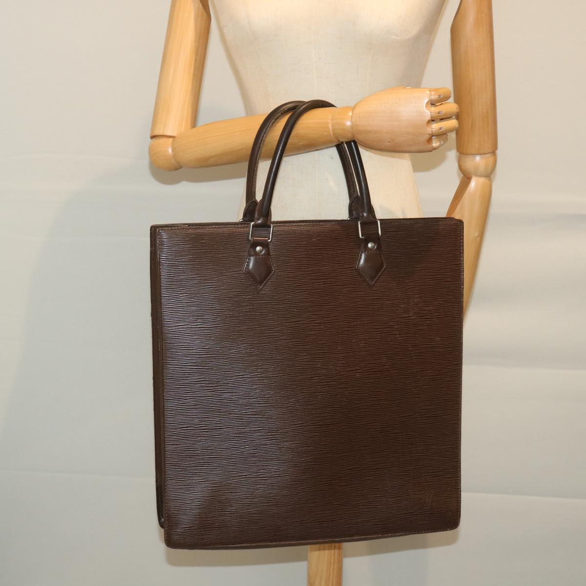 LOUIS VUITTON Epi Sac Plat Hand Bag Mocha Brown M5908D LV Auth 58153