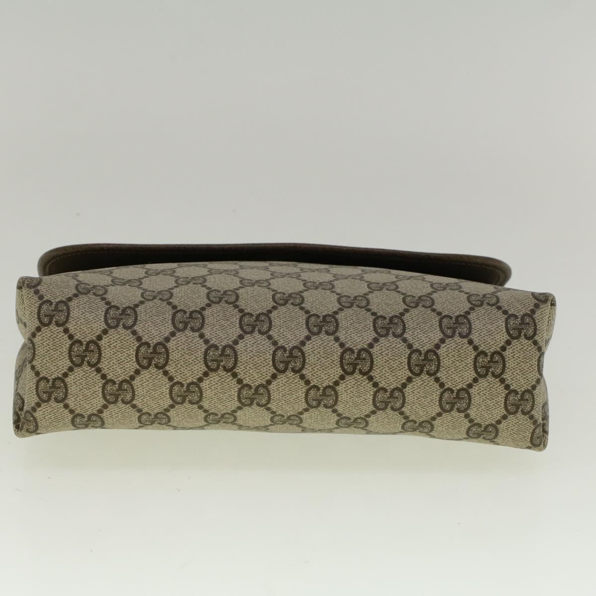 GUCCI GG Canvas Clutch Bag PVC Leather Beige 001 19 5493 Auth 58158