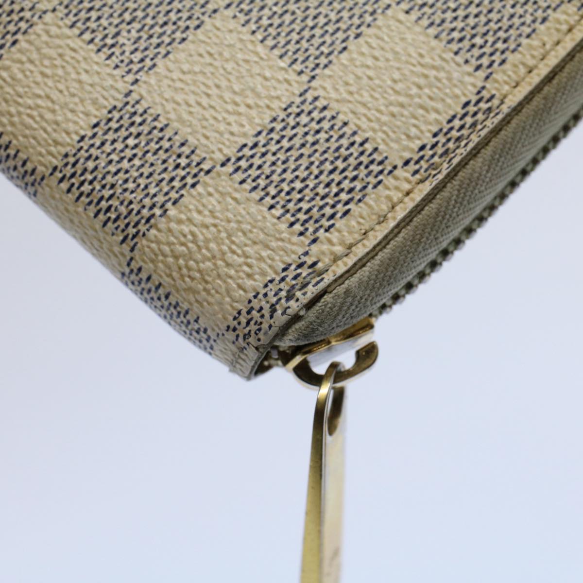 LOUIS VUITTON Damier Azur Zippy Wallet Long Wallet N63503 LV Auth 58171