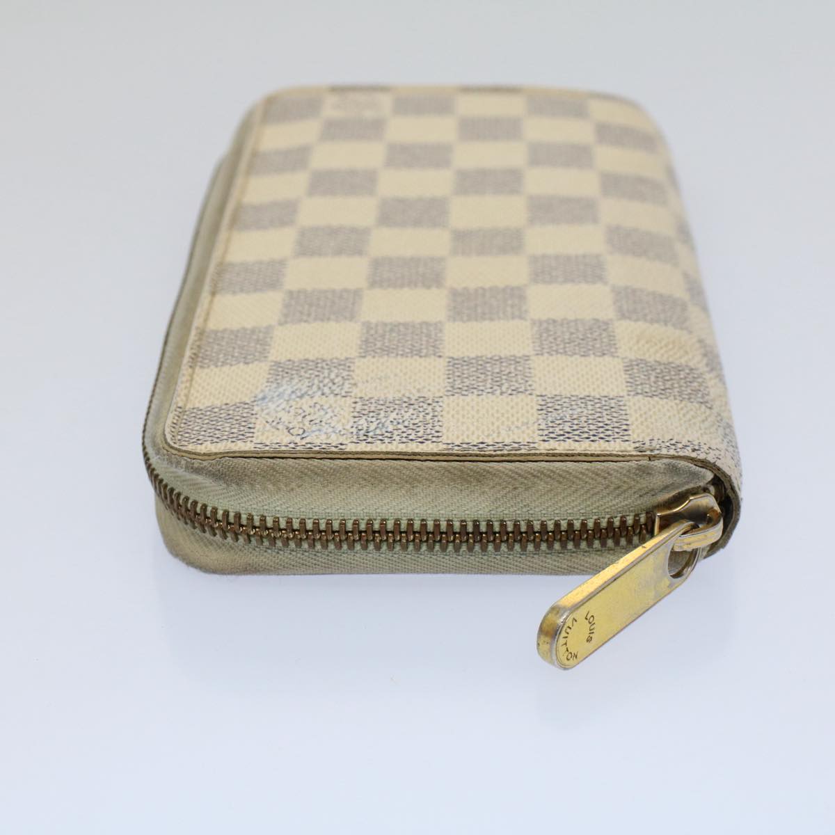 LOUIS VUITTON Damier Azur Zippy Wallet Long Wallet N63503 LV Auth 58171