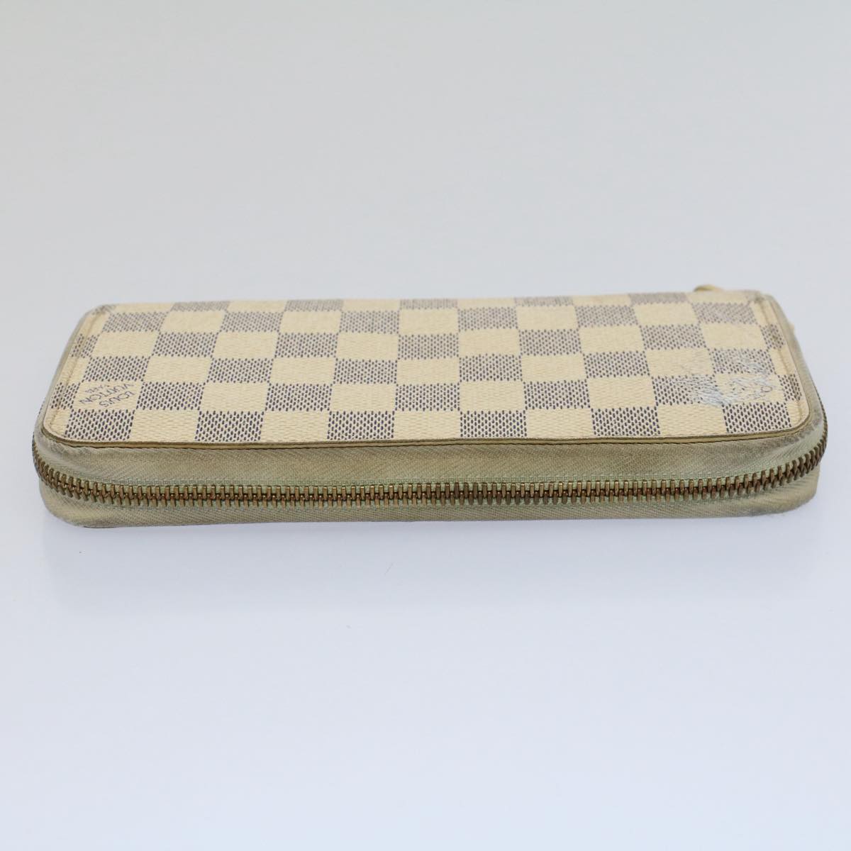 LOUIS VUITTON Damier Azur Zippy Wallet Long Wallet N63503 LV Auth 58171