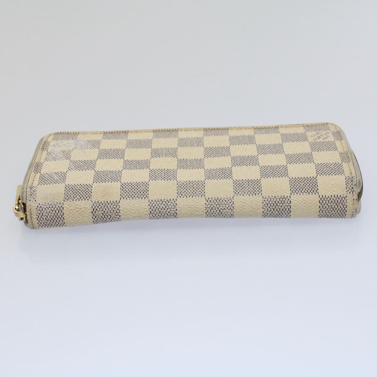 LOUIS VUITTON Damier Azur Zippy Wallet Long Wallet N63503 LV Auth 58171