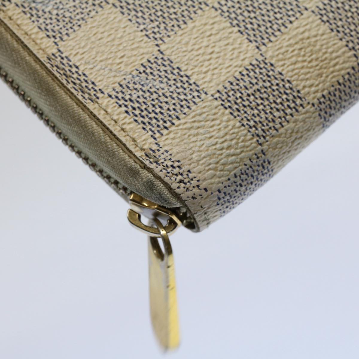 LOUIS VUITTON Damier Azur Zippy Wallet Long Wallet N63503 LV Auth 58171