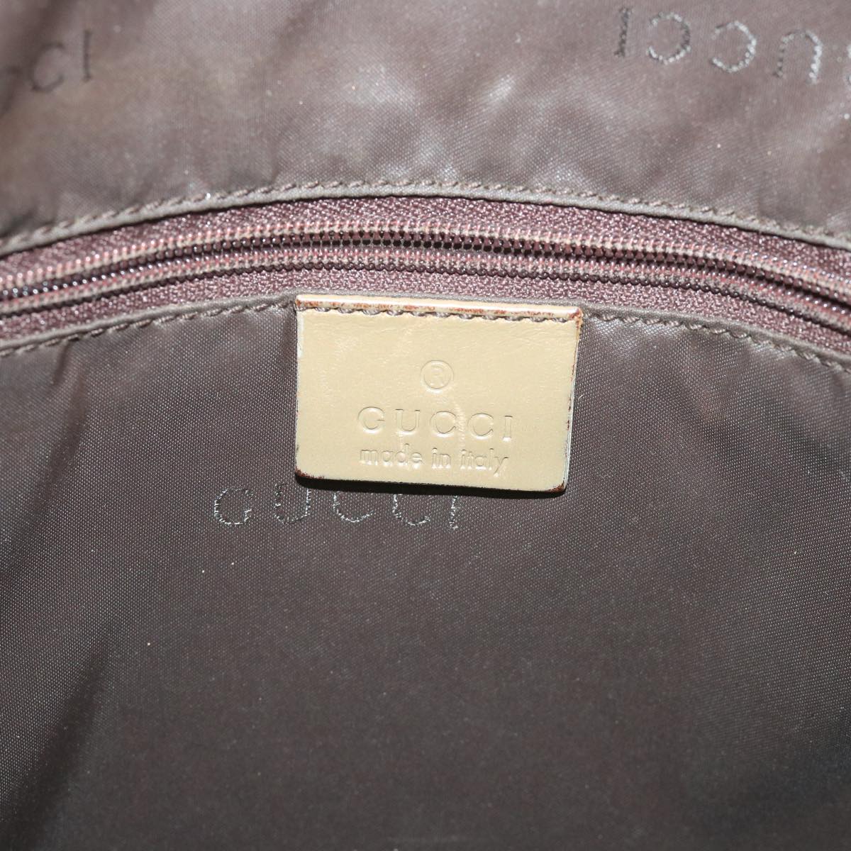 GUCCI Bamboo Shoulder Bag Nylon 2way Beige 001 1577 3754 Auth 58189